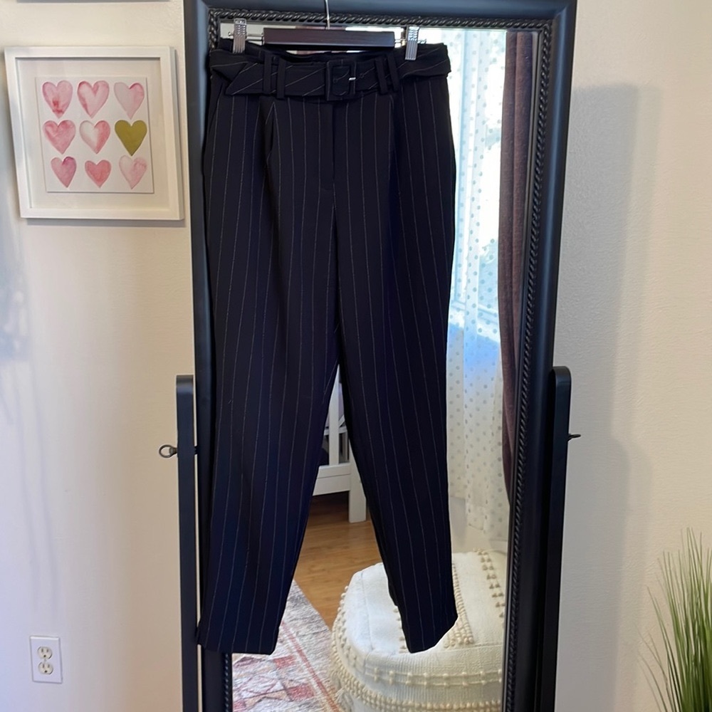 EUC Express Pinstripe Ankle High Rise Pant